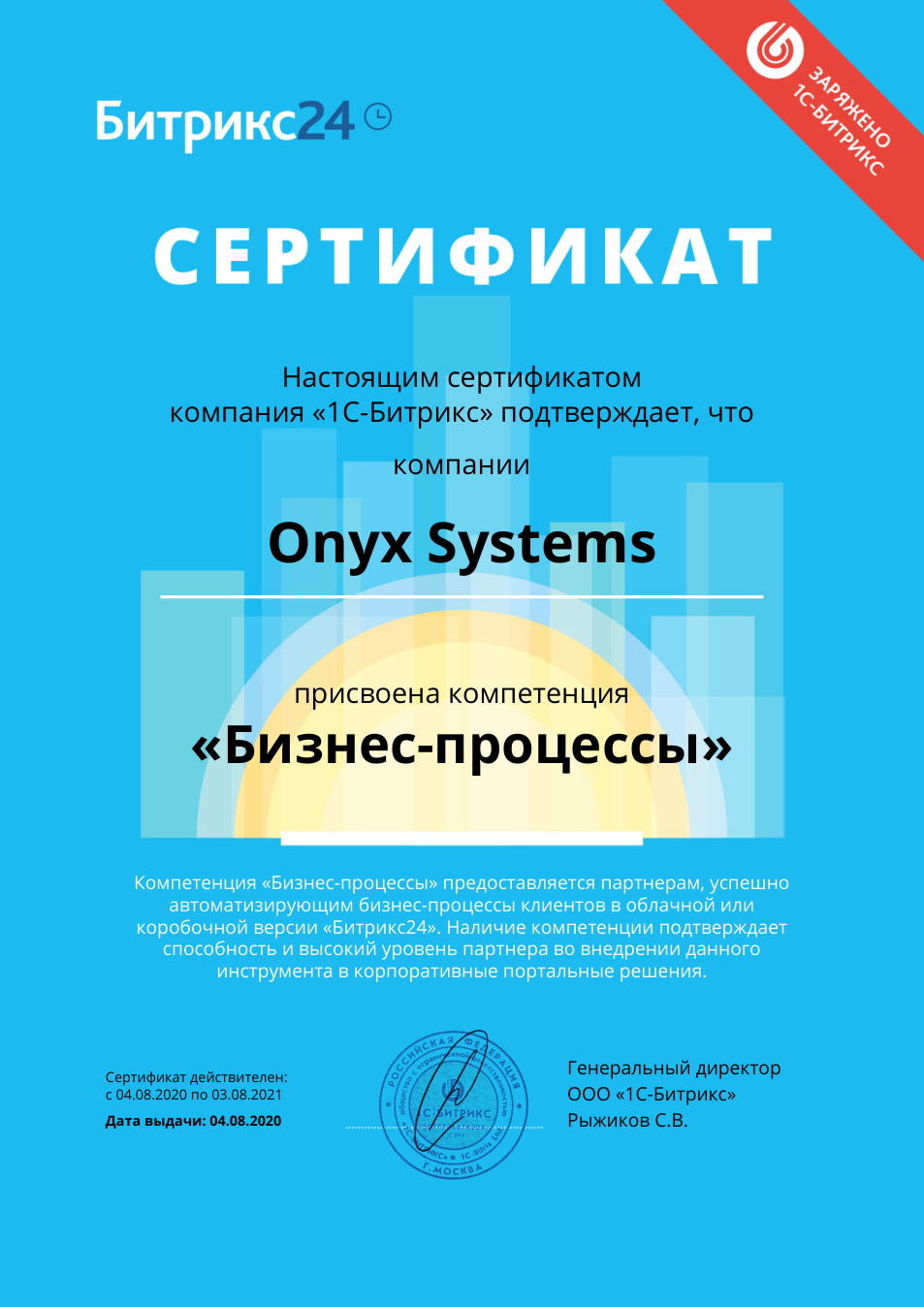 Компетенция «Бизнес-процессы», Onyx Systems